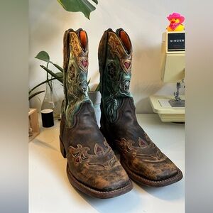 Dan Post Square Toe Blue Birds